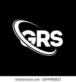 Logotipo de GRS. Carta GRS. Diseño del logotipo de la letra GRS. Logotipo de GRS inicial vinculado con el círculo y el logotipo del monograma en mayúsculas. Tipografía GRS para tecnología, negocio y marca inmobiliaria.