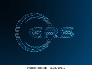Diseño de Vector de logotipo de letra de polietileno baja GRS. Diseño de logotipo de poliéster inferior GRS. Logotipo de poliéster bajo.