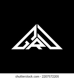GRU letter logo creative design with vector graphic, GRU simple and modern logo in triangle shape.