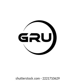 GRU letter logo design in illustration. Vector logo, calligraphy designs for logo, Poster, Invitation, etc.
