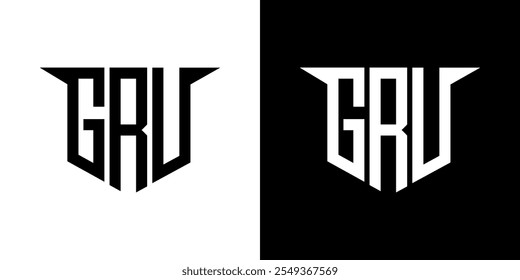 GRU letter logo design with white background in illustrator, vector logo modern alphabet font overlap style, calligraphy designs for logo, Poster, Invitation, etc.