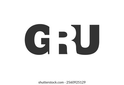 GRU logo design. Initial letter G R U bold font style for tech startups, consulting, corporate branding. Creative company name, headlines typography identity, trendy logotype. Vector illustration.