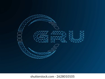 GRU low poly letter logo vector design. GRU lower poly logo design. Low poly logo.