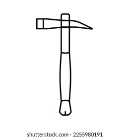 grub axe hatchet line icon vector. grub axe hatchet sign. isolated contour symbol black illustration