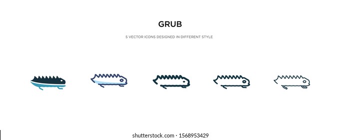grub icon in different style vector illustration. two colored and black grub vector icons designed in filled, outline, line and stroke style can be used for web, mobile, ui