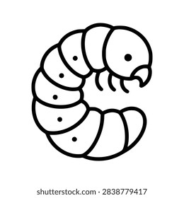 Grub icon flat outline in black