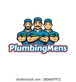 A grub of plumbing man. plumbing boys grub. logo design. vector illustration.