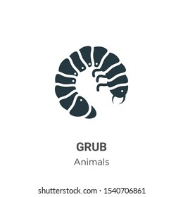 Grub vector icon on white background. Flat vector grub icon symbol sign from modern animals collection for mobile concept and web apps design.