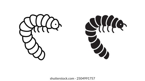 Grub vector icon in solid and outline style