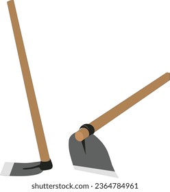 Grubber Spade Illustration. Axe illustration. Grubber spade vector art illustration.