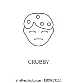 Grubby linear icon. Grubby concept stroke symbol design. Thin graphic elements vector illustration, outline pattern on a white background, eps 10.