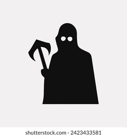 Gruesome grim reaper icon - Simple Vector Illustration