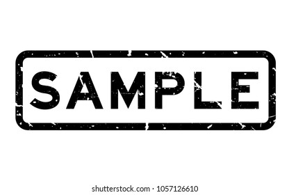 Grugne black sample word square rubber seal stamp on white background