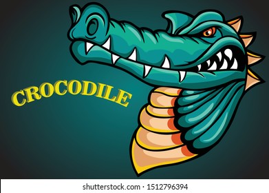 Grumpy Angry Cartoon Crocodile Vector