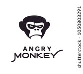 Grumpy Angry Gorilla / King Kong Monkey Face illustration logo