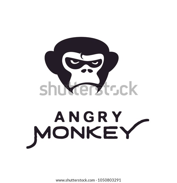 Grumpy Angry Gorilla / King Kong Monkey Face\
illustration logo