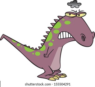 Grumpy Cartoon Dinosaur