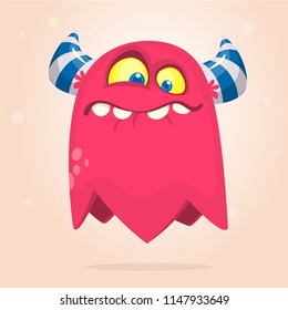 Grumpy cartoon monster. Vector Halloween illustration of funny monster clipart