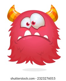 Grumpy cartoon red monster illustration