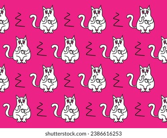 Grumpy cat illustration vector pattern