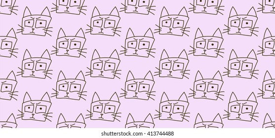 Grumpy cat seamless pattern