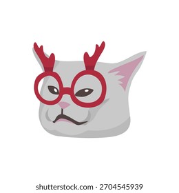 Ilustração de Antlers de Rena de Vestuário de Gato Rabugento