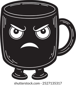 Grumpy Coffee Mug Black With White Background