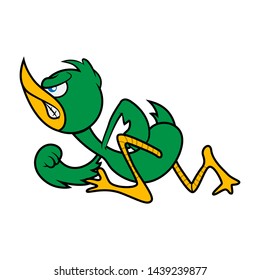 The Grumpy Duck goes and looks for enemies Cartoon Vector