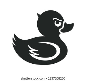 grumpy duck logo black