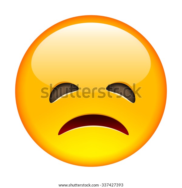 Grumpy Emoticon Isolated Vector Illustration On Stock Vector (Royalty ...