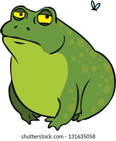 Grumpy Fat Frog Cartoon Character Stock Vector (Royalty Free) 131635058 ...