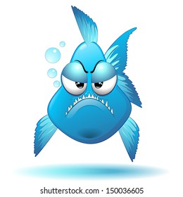 Grumpy Fish Cartoon 