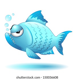 Grumpy Fish Cartoon 