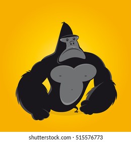 grumpy gorilla clipart