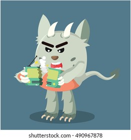 grumpy monster angry radio broken