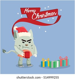 grumpy monster on christmas