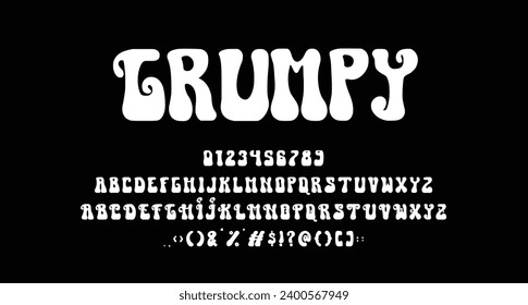Grumpy playful groovy display font Best Alphabet Alphabet Brush Script Logotype Font lettering handwritten