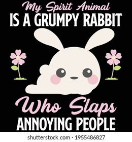 A grumpy Rabbit T shirt template vector. This artwork is looking great on print and web. Hopefully you will like it. Thanks