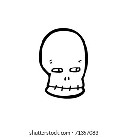 grumpy skull cartoon