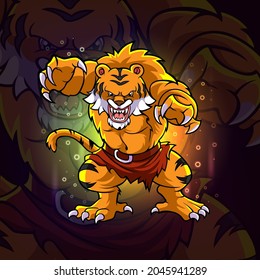 The grumpy tiger esport mascot design of illustration
