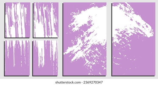 Grung card design - set of card template with minimal grunge texture