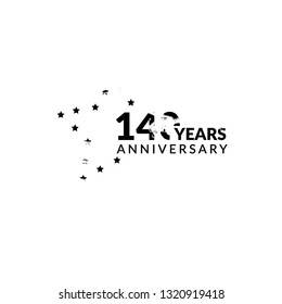 grunge 140 years anniversary celebration simple logo