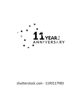 Grunge 17 years anniversary celebration simple logo. 
