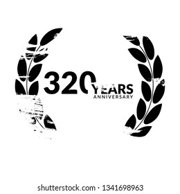 grunge 320 years anniversary celebration simple logo