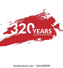 grunge 320 years anniversary celebration simple logo