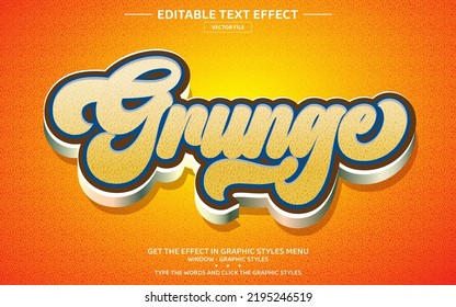 Grunge 3D editable text effect template