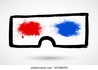 Grunge 3d glasses Icon