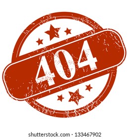 Grunge 404 error on a white background
