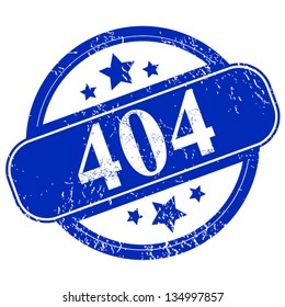 Grunge 404 error on a white background