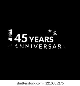 grunge 45 years anniversary celebration simple logo